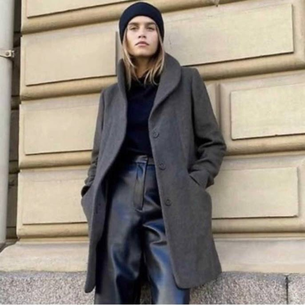 Aritzia Wilfred Cocoon Coat Charcoal S